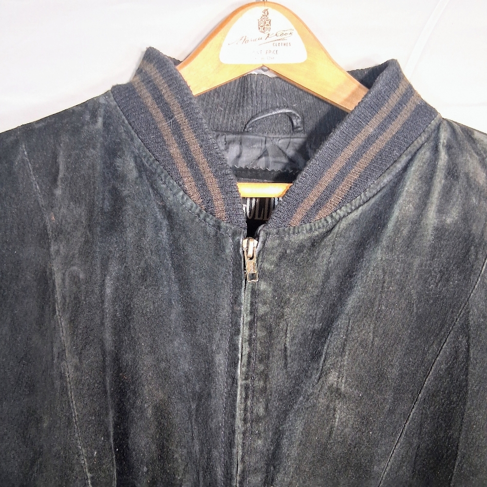Goldway Men's L/G Suede Leather U2k Distressed Retro Barn Vintage Bomber Jacket - Picture 3 of 12